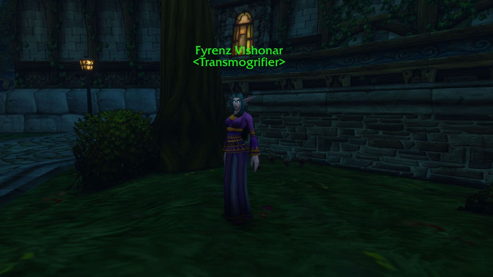 Fyrenz Vishonar, le PNJ transmogrifieur de Hurlevent, dans le quartier des mages